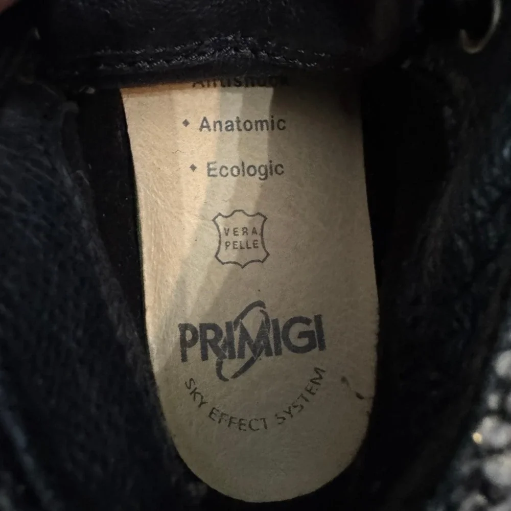 Primigi Infant Tweed Lace Up Chukka Boots Black White Silver Sparkle Size 19 EU